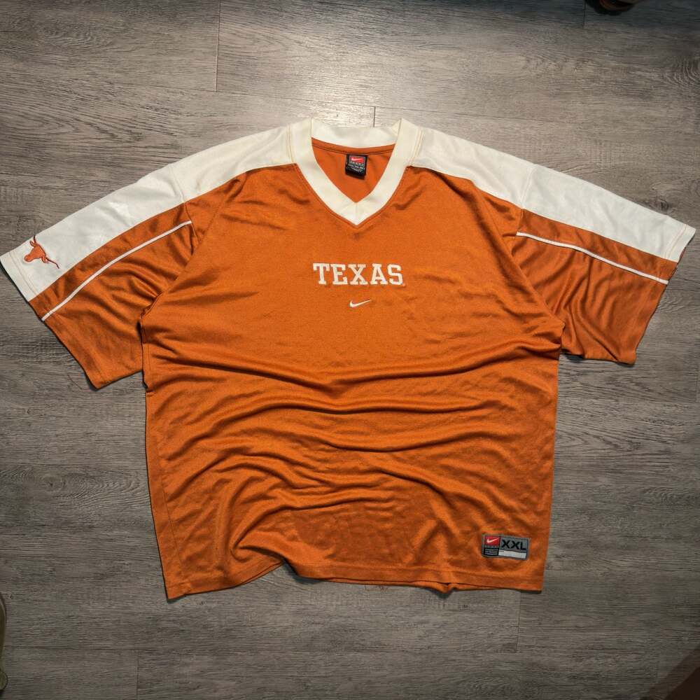 Vintage Nike Team Texas Longhorns V-Neck Performance Shirt Jersey Size XXL